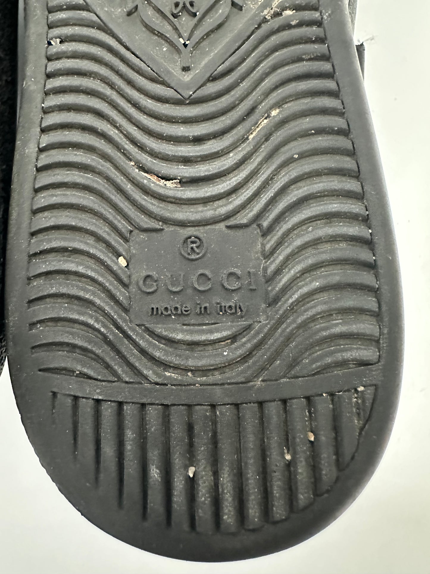GUCCI Black GG Supreme Canvas And Leather Double Velcro Ace Sneakers Size 6.5 UK