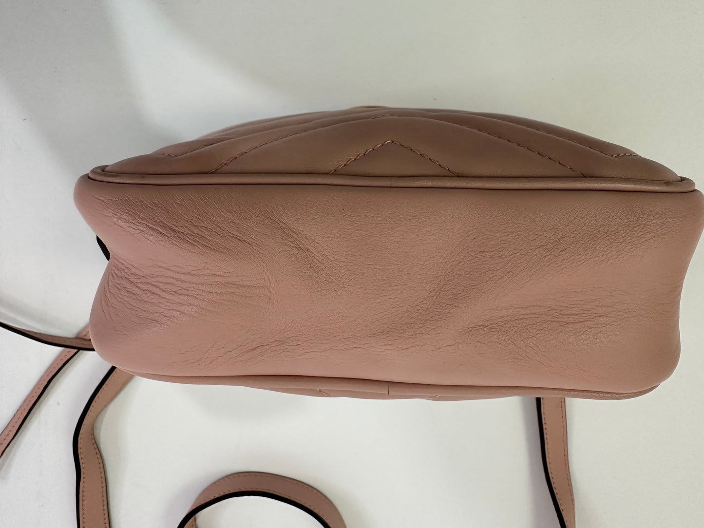 GUCCI Pink Matelasse Leather Mini GG Marmont Camera Bag