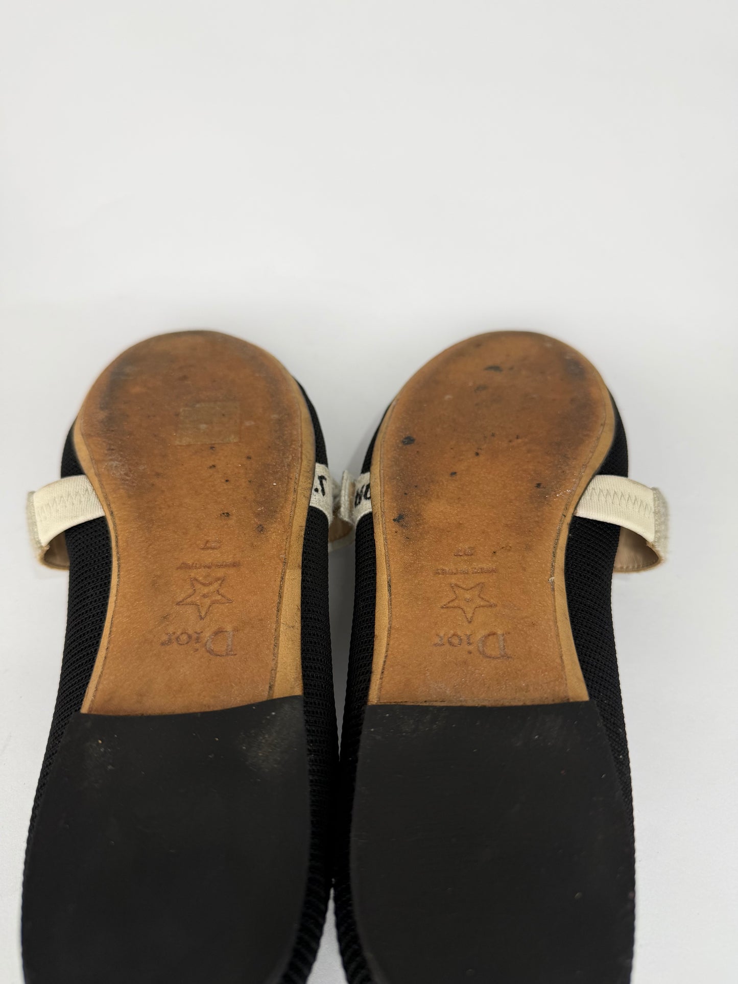 Dior Black Technical Fabric Miss J'Adior Ballerina Flats Size