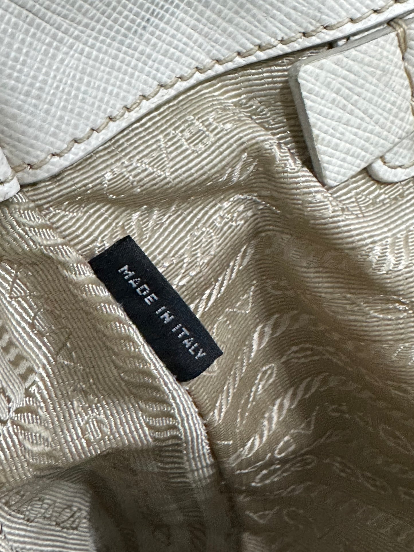 PRADA Grey Saffiano Lux Leather Large Double Zip Tote
