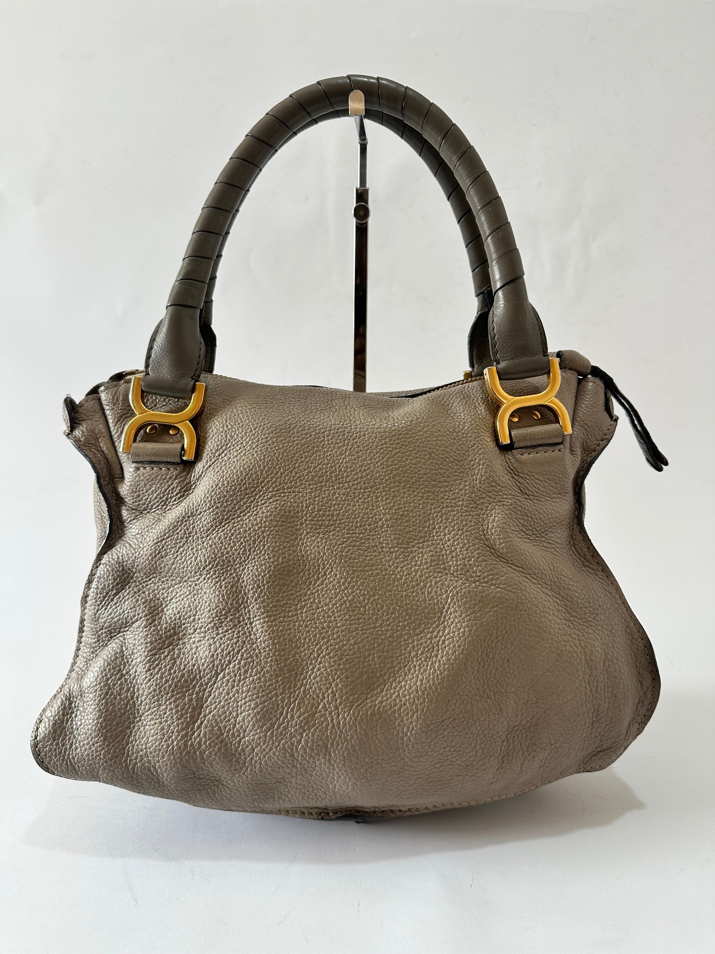 CHLOE
Calfskin Medium Marcie Saddle Shoulder Bag Motty Grey
