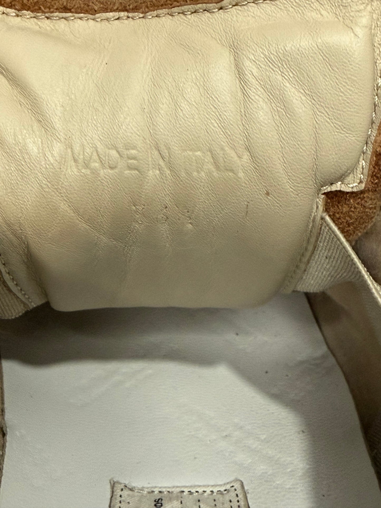 Maison Martin Margiela Beige TanLeather and Suede Replica Lace Up Sneakers Size 36.5 EU/6.5 US