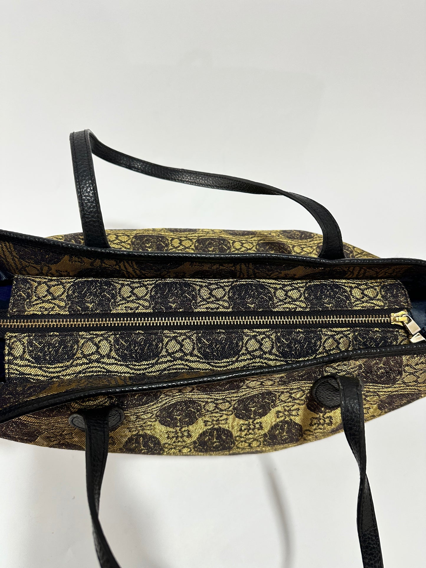 VIVIENNE WESTWOOD Black Gold canvas and Leather Tote