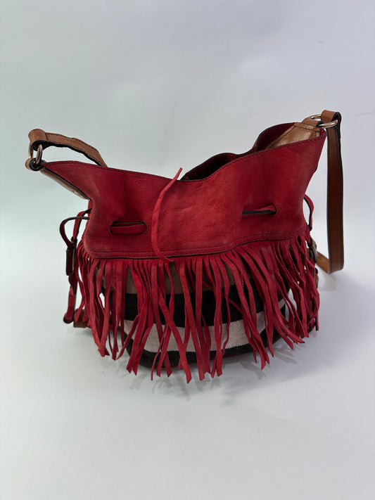 BURBERRY Small Belgrove Fringe Bucket Bag