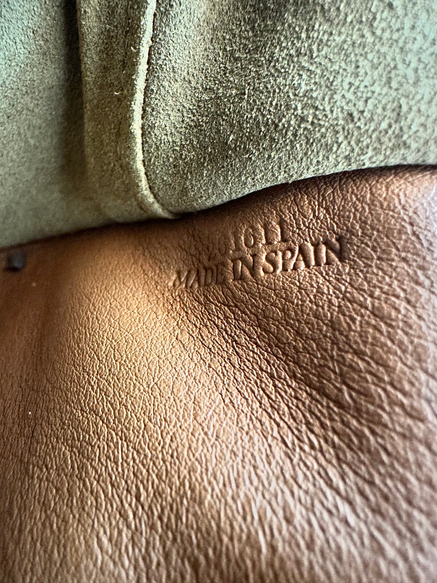 Loewe Amazona 28 2 Way handbag in denim and brown leather