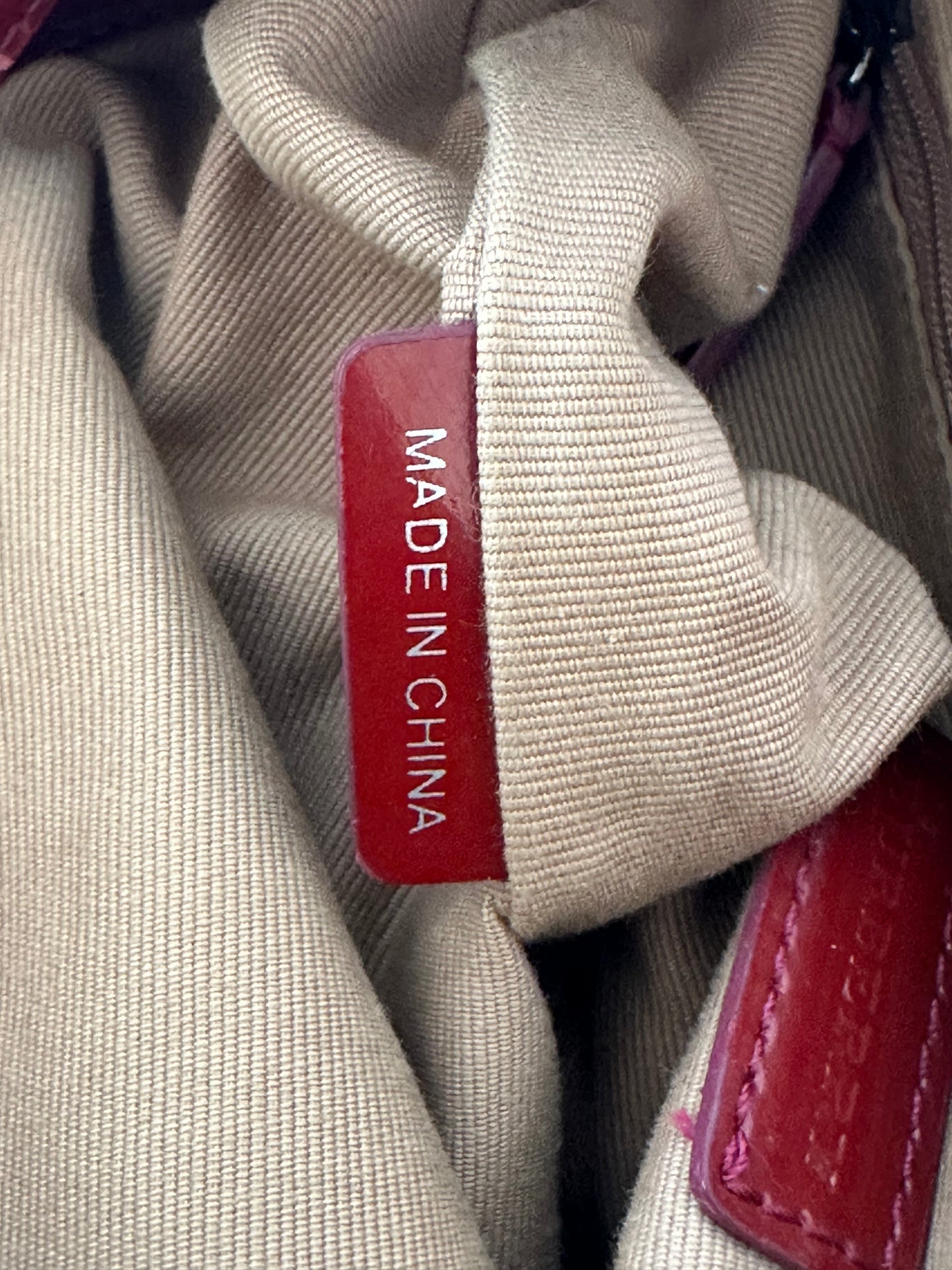 Burberry Beige/Red PVC and Patent Leather Backpack