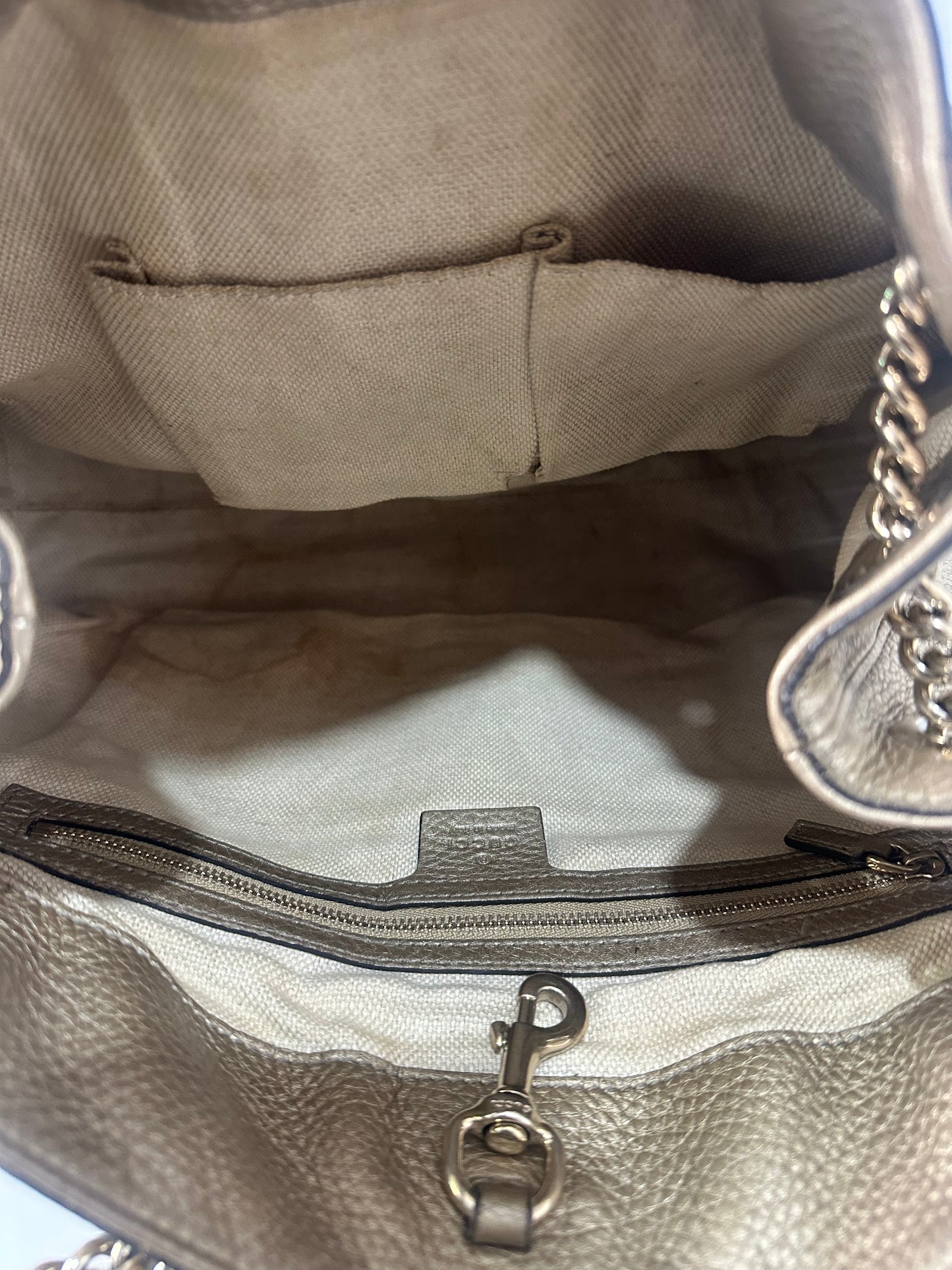 Gucci Gold Pebbled Leather Medium Soho Tote