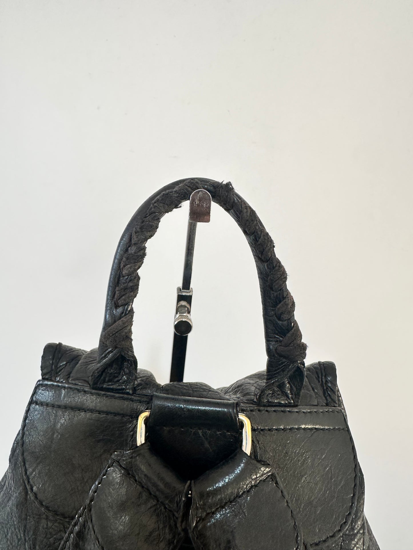 BALENCIAGA
Black Lambskin Leather Giant 12 Silver Traveller S Backpack Bag