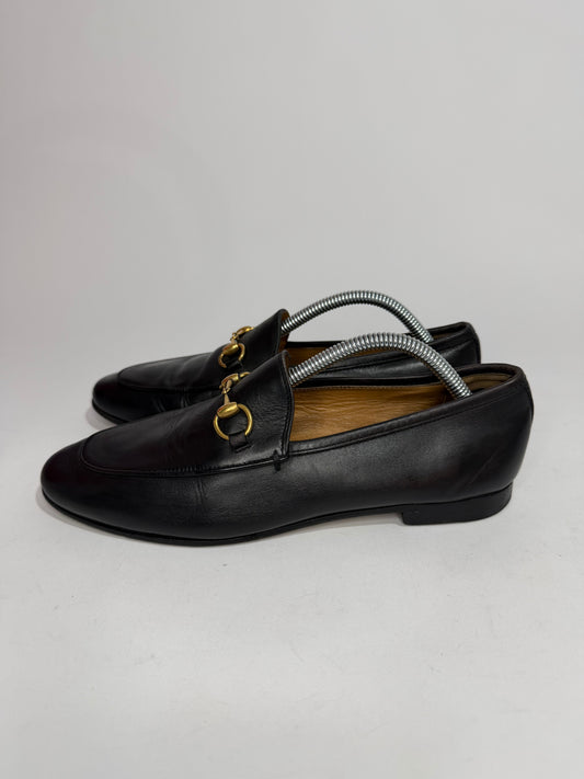 Gucci Black Leather Jordaan Loafers Size 37 EU/7 US/ 4 UK