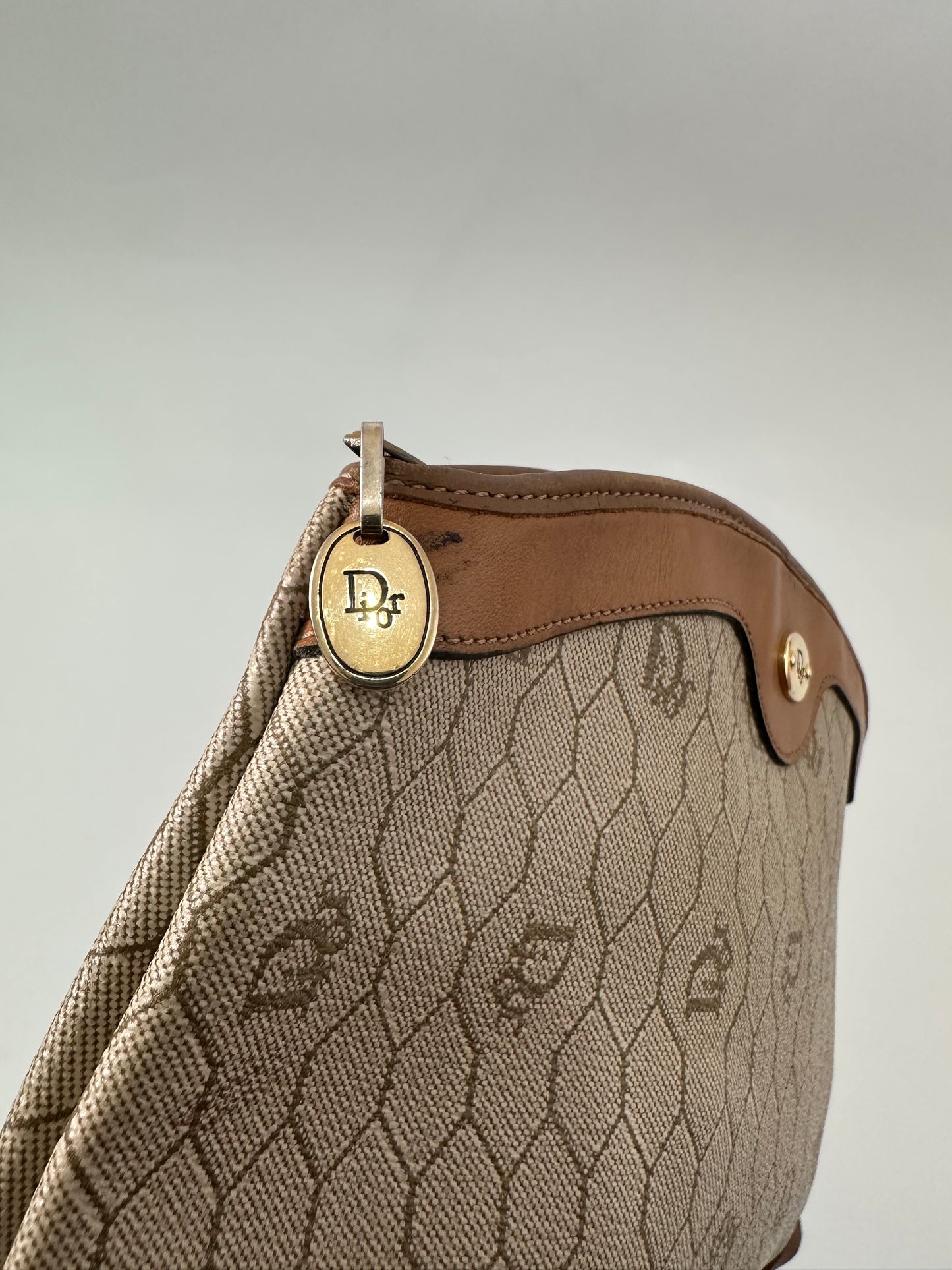 CHRISTIAN DIOR Honeycomb Pattern Clutch Bag Second Pouch