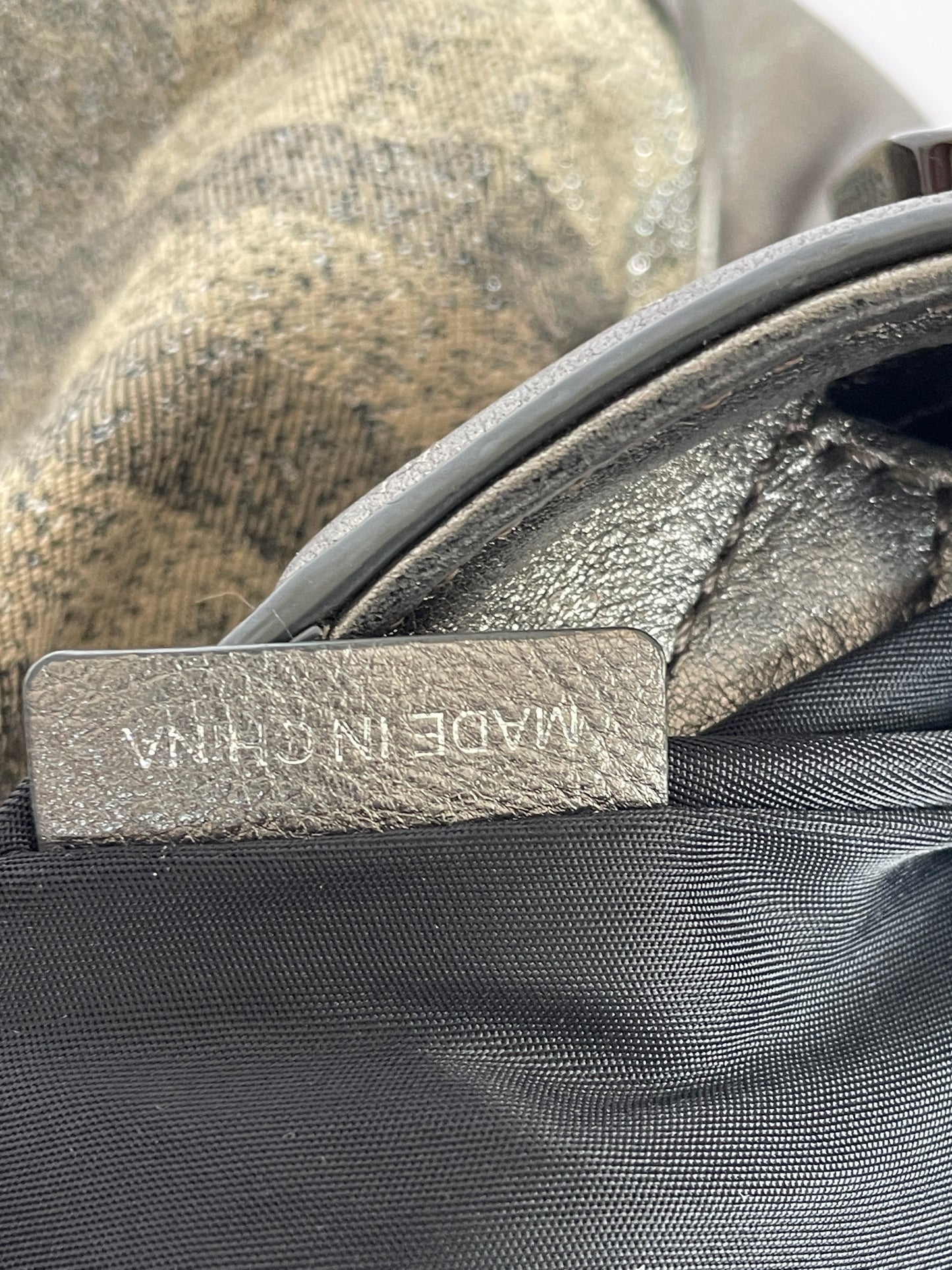 Burberry Grey Smoked Check PVC and Leather Hobo