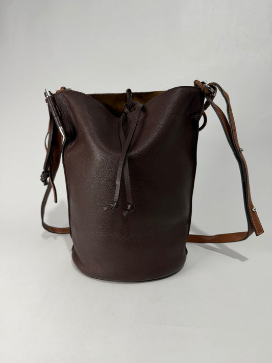 Loewe Leather Drawstring Bucket Bag