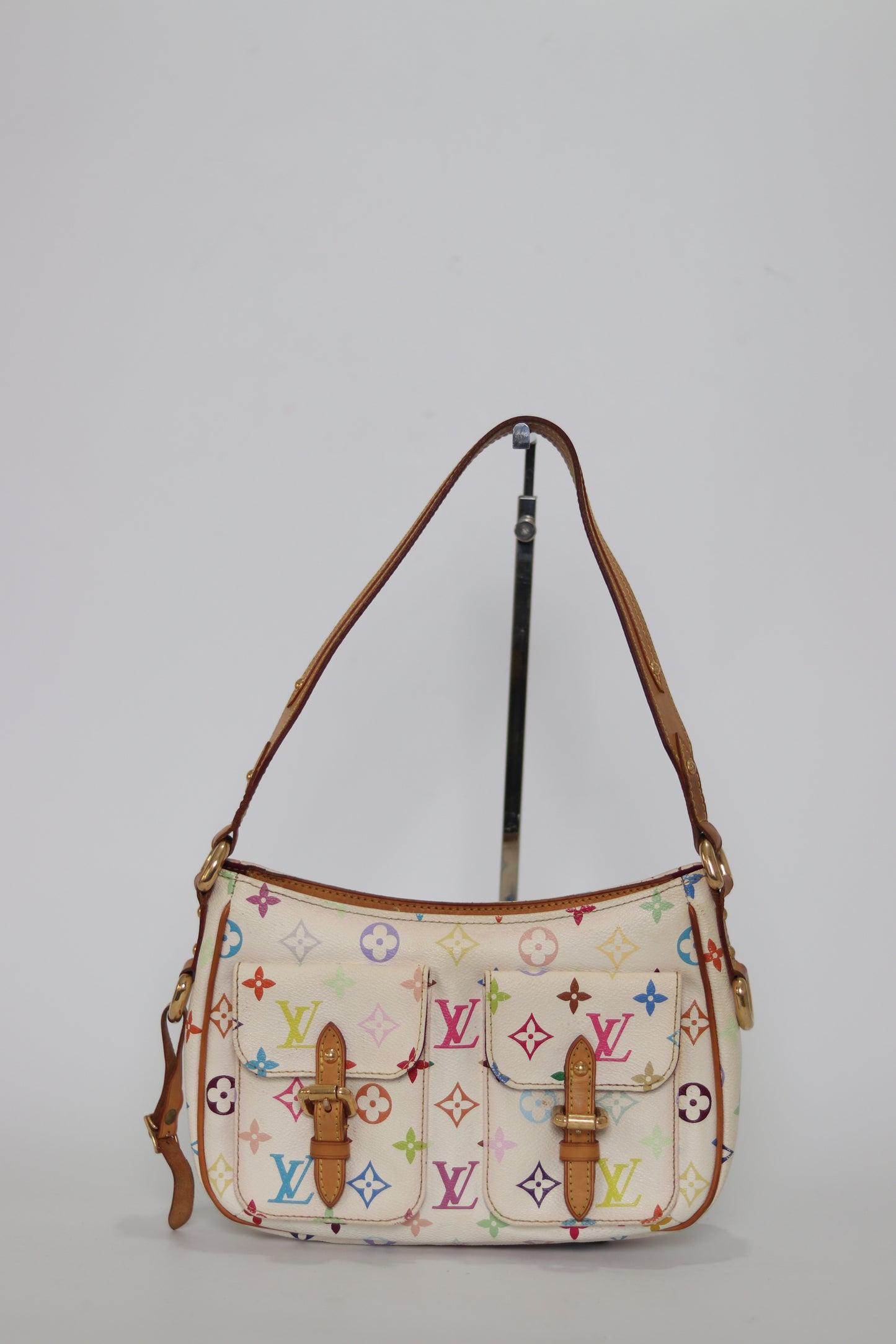 LOUIS VUITTON White Monogram Multicolore Canvas Lodge PM Shoulder Bag