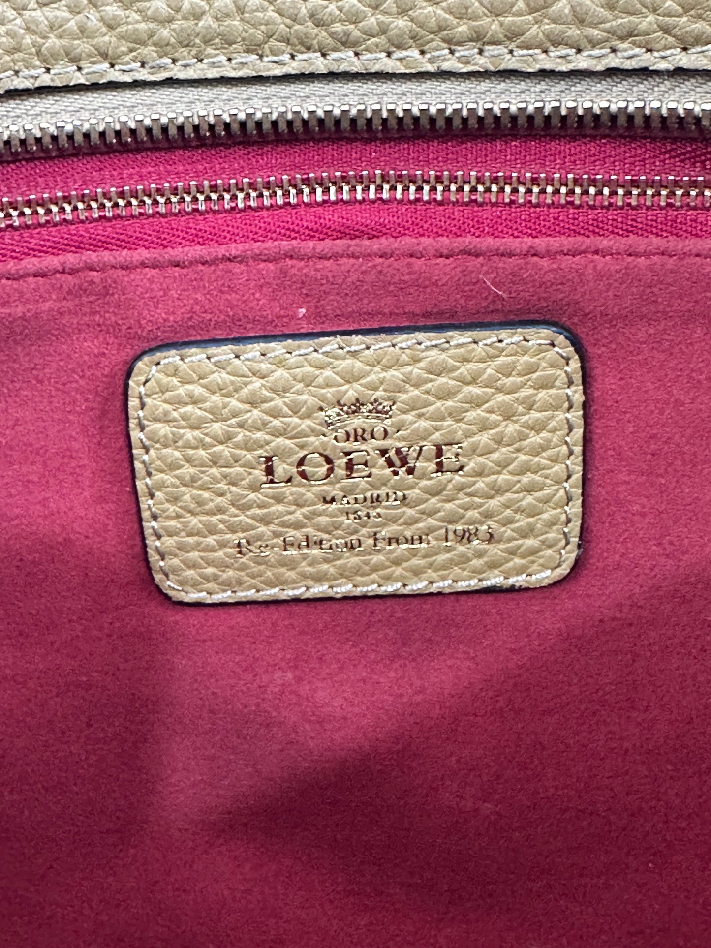Loewe Brown Amazona Leather Crossbody Bag Beige