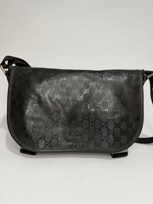 Gucci Double Buckle Messenger Bag GG Imprime Medium
