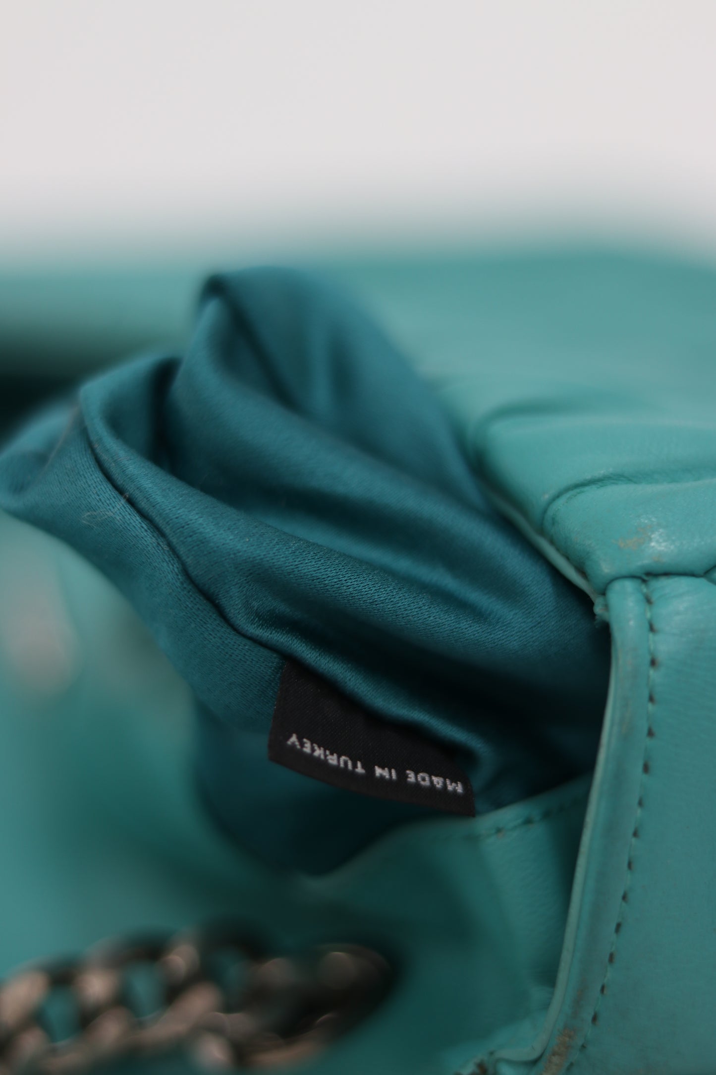 Miu Miu Emerald Green Leather Matrasse Chain Shoulder Bag