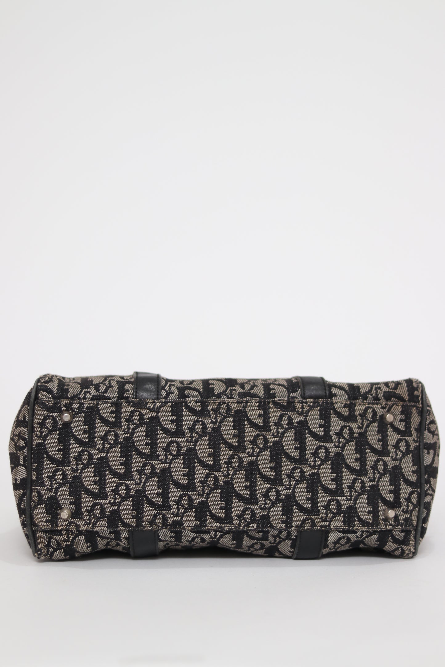 CHRISTIAN DIOR Denim Monogram Charms Shoulder Bag Blue