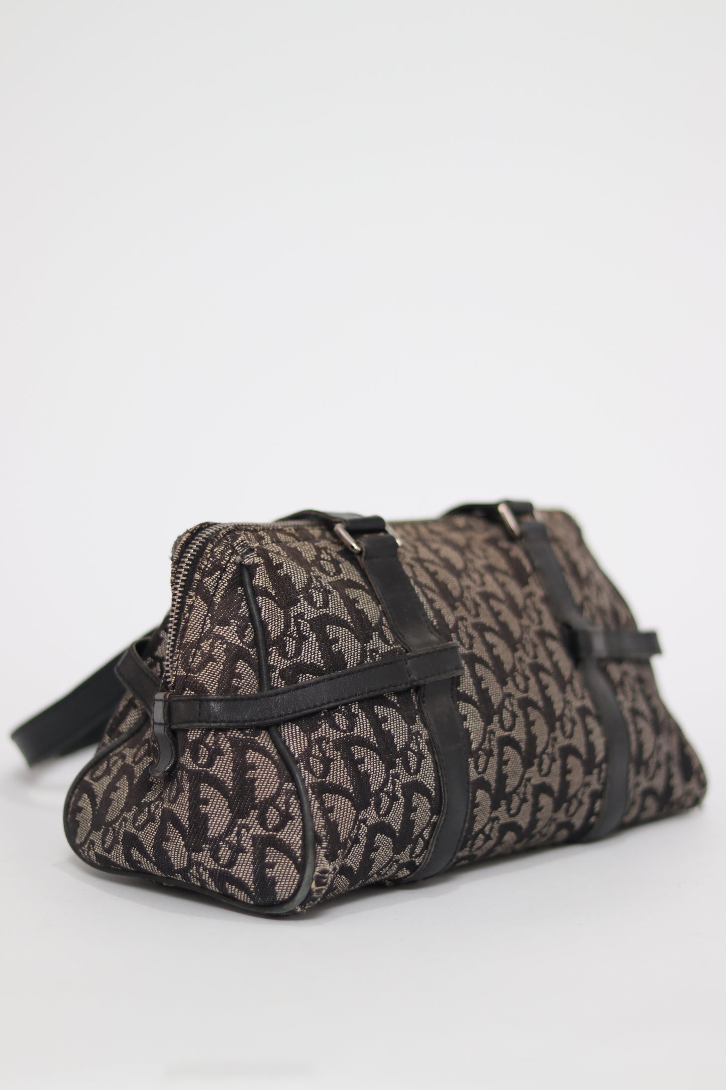 CHRISTIAN DIOR Denim Monogram Charms Shoulder Bag Blue