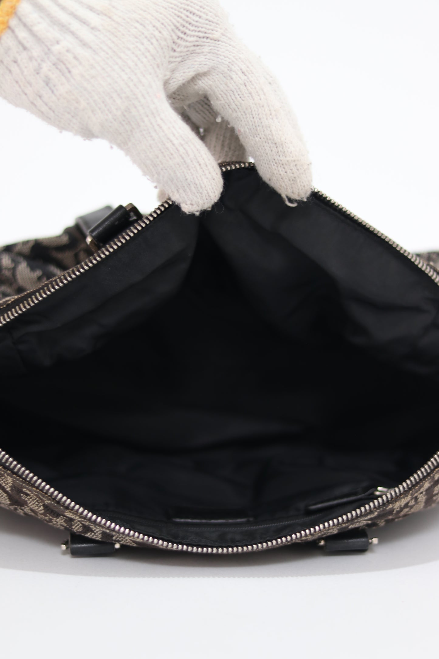 CHRISTIAN DIOR Denim Monogram Charms Shoulder Bag Blue