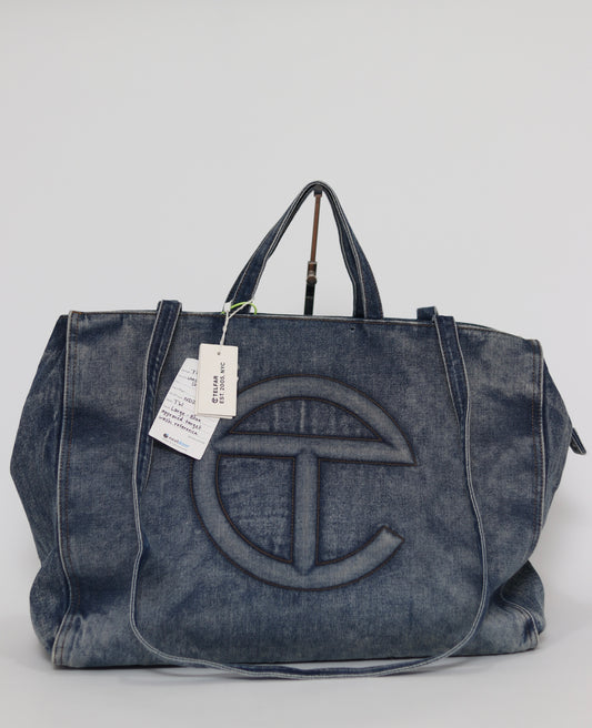 Telfar Denim Large Shopping Bag Blue
