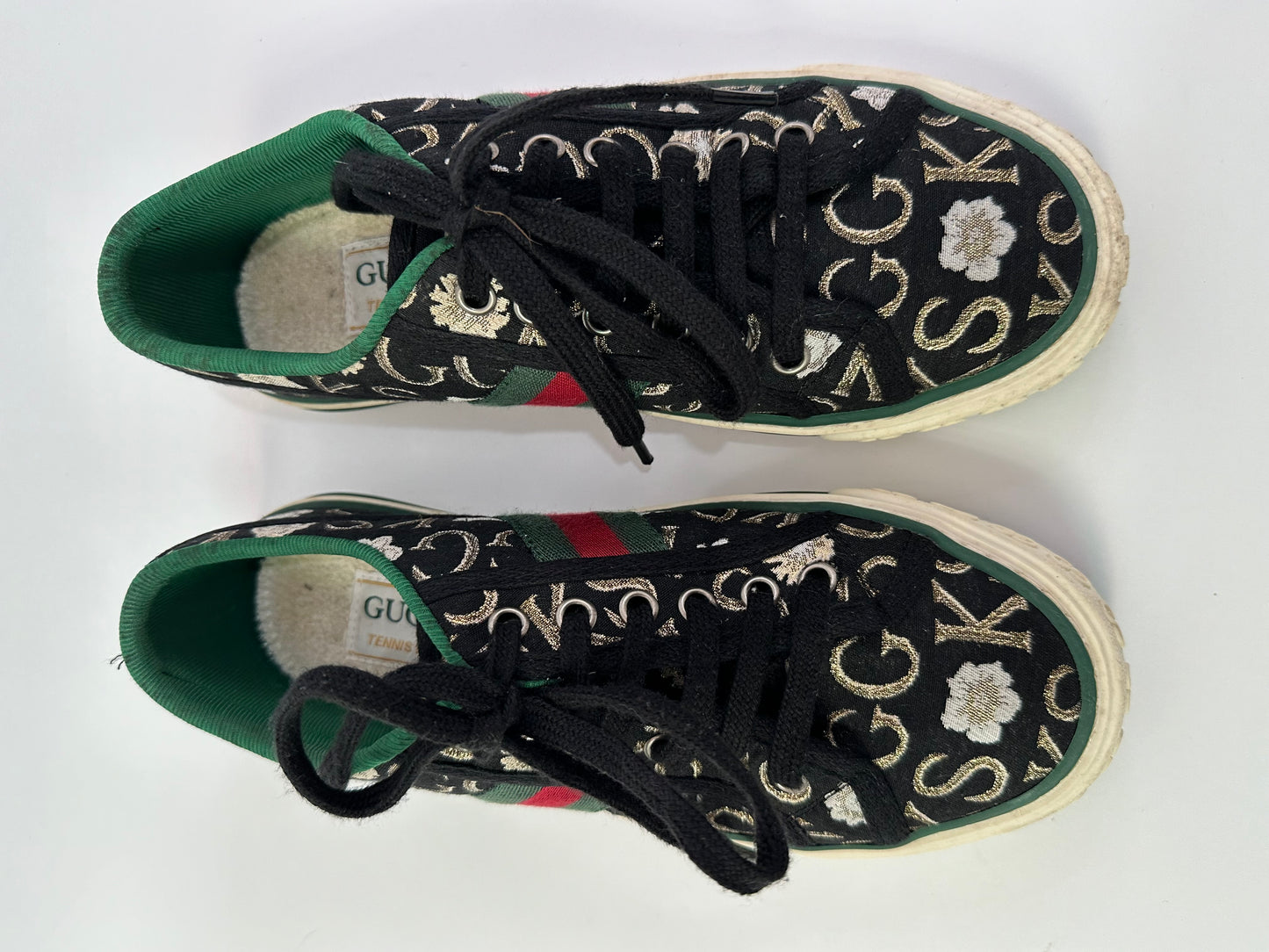 GUCCI Canvas Printed Sneakers Size 37 EU