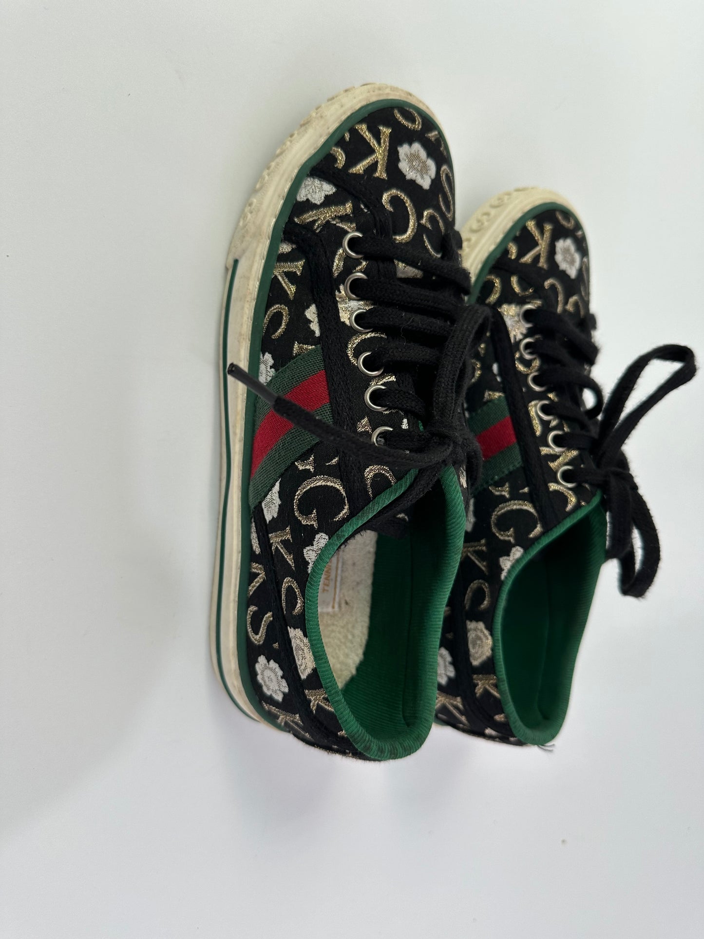 GUCCI Canvas Printed Sneakers Size 37 EU