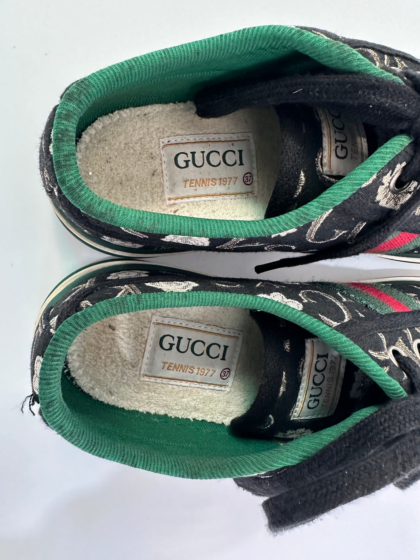 GUCCI Canvas Printed Sneakers Size 37 EU