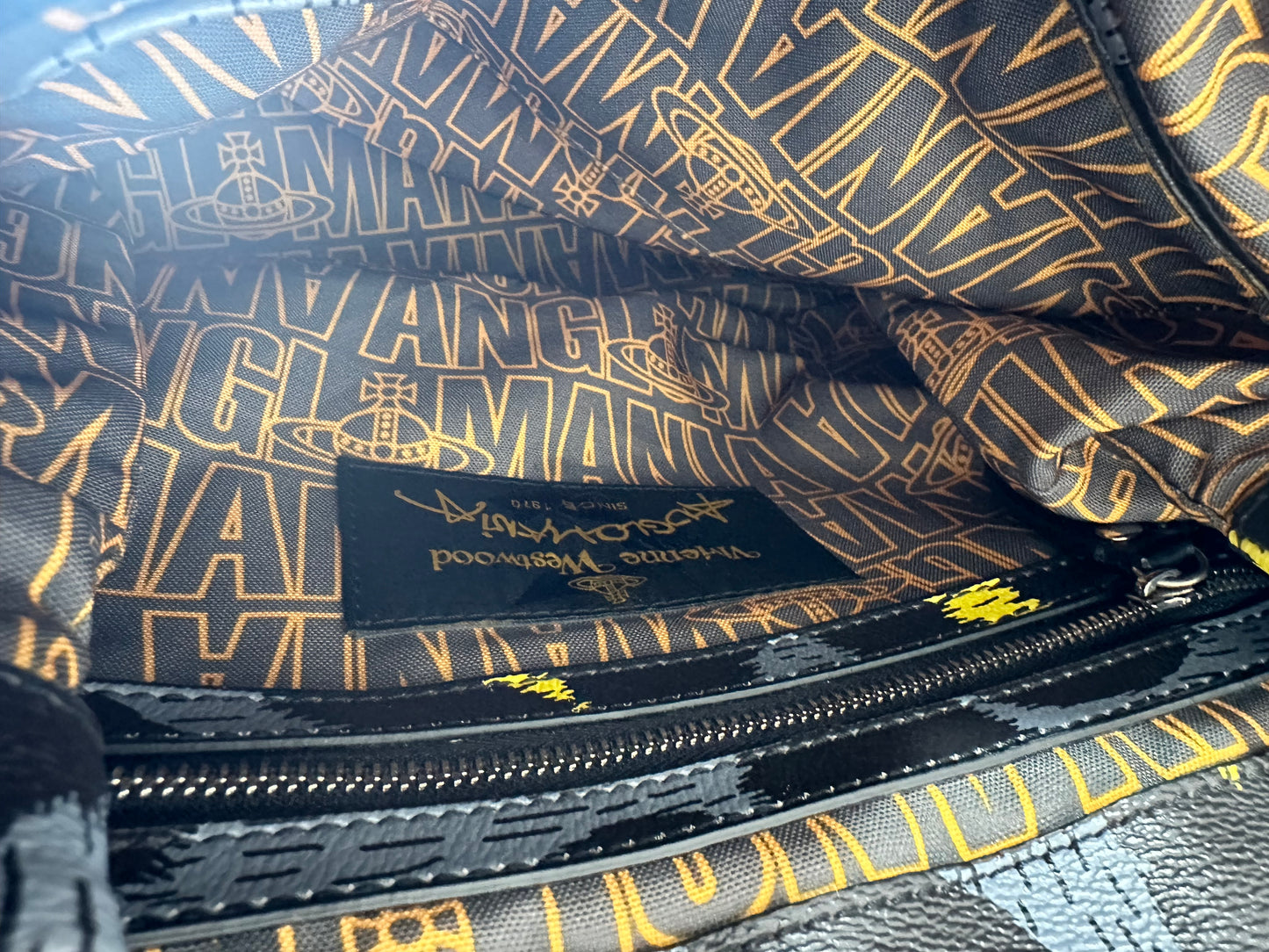 Vivienne Westwood Angomania Black Blue Canvas Backpack