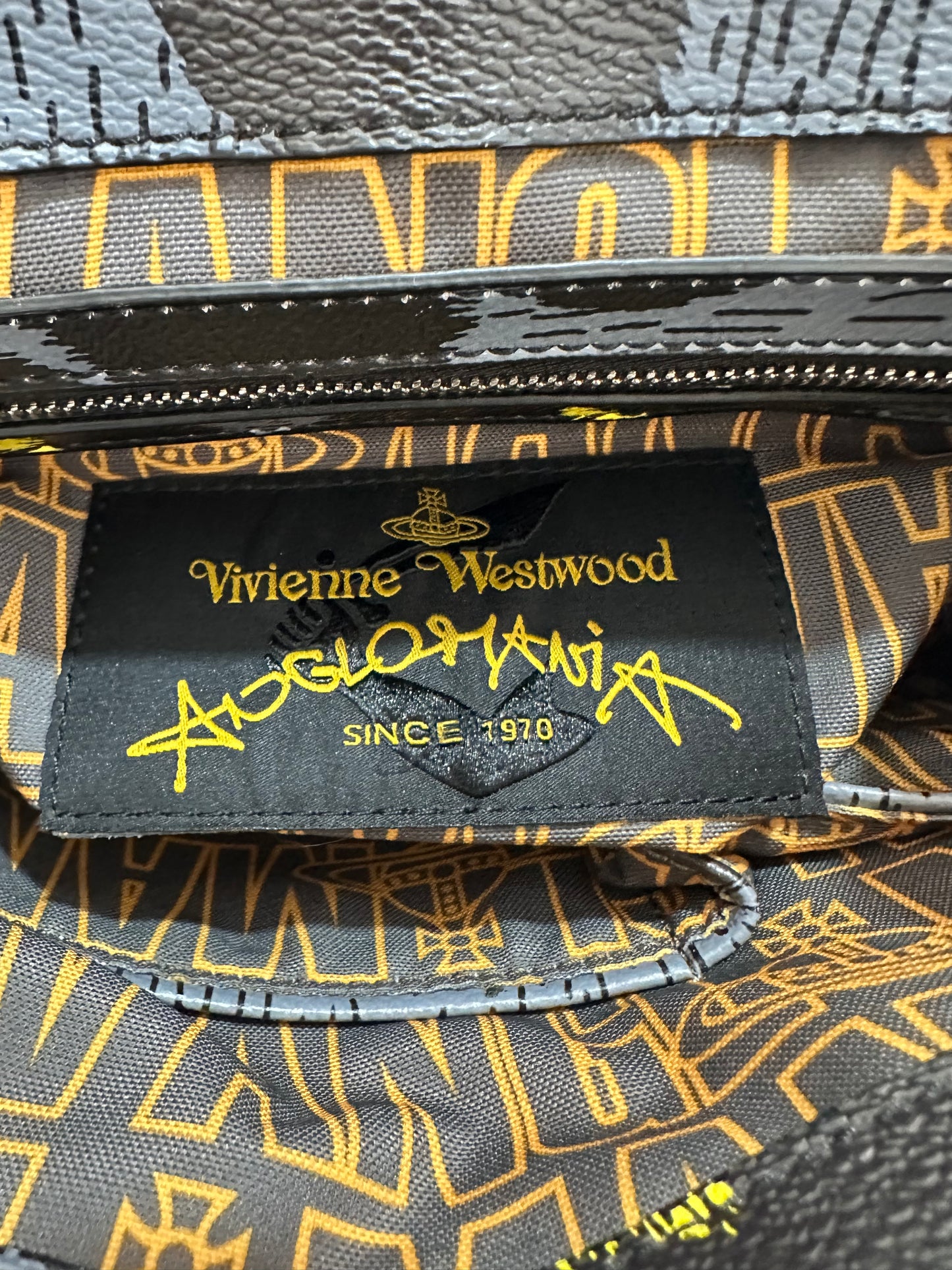 Vivienne Westwood Angomania Black Blue Canvas Backpack