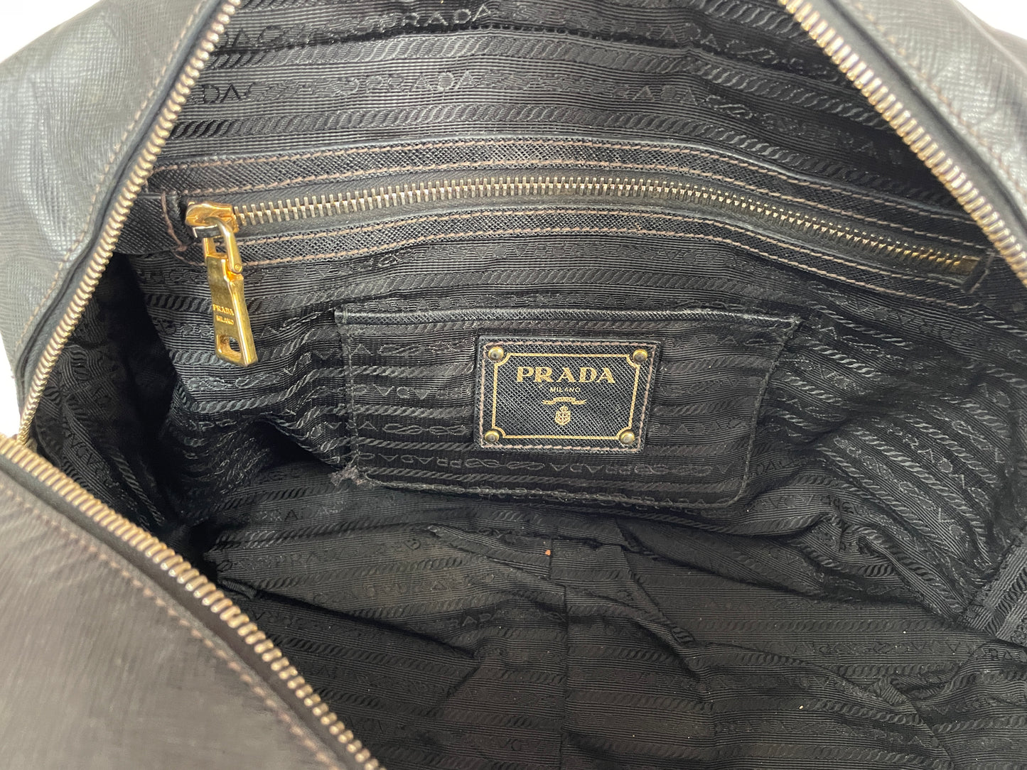PRADA Saffiano Travel Briefcase Nero Black