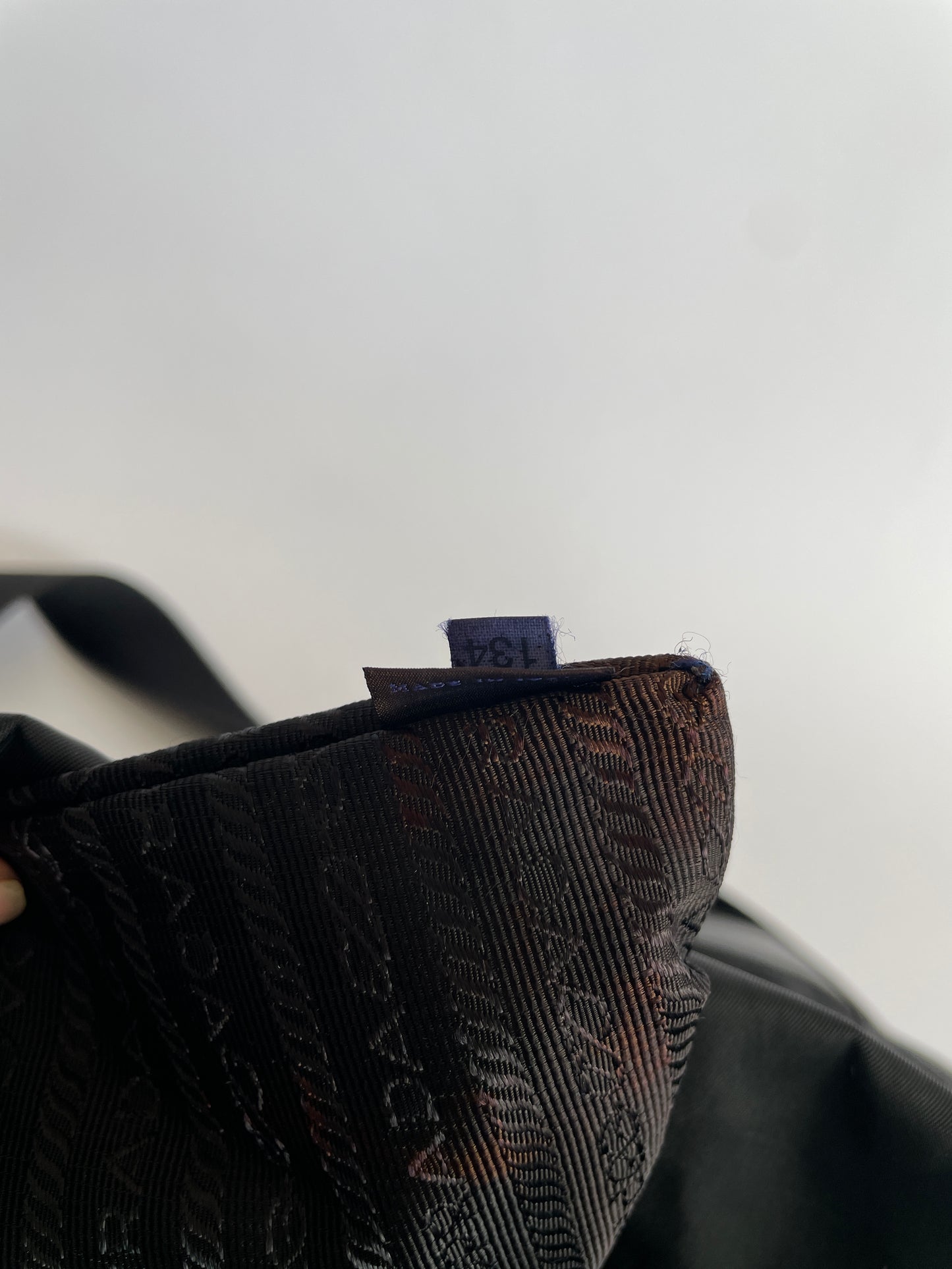 PRADA Tessuto Nylon Saffiano Logo Messenger Bag Black