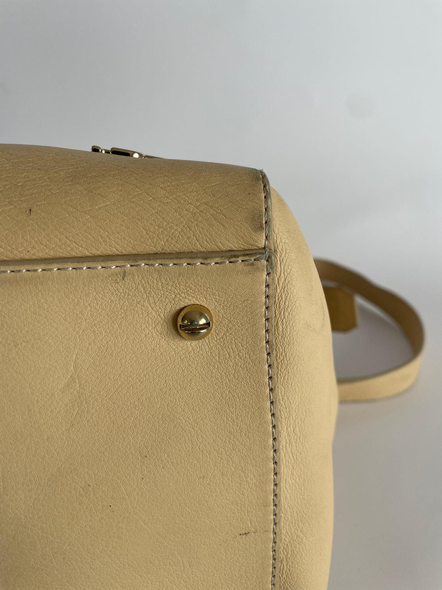GIVENCHY Biege Calfskin Leather Small HDG Tote Bag