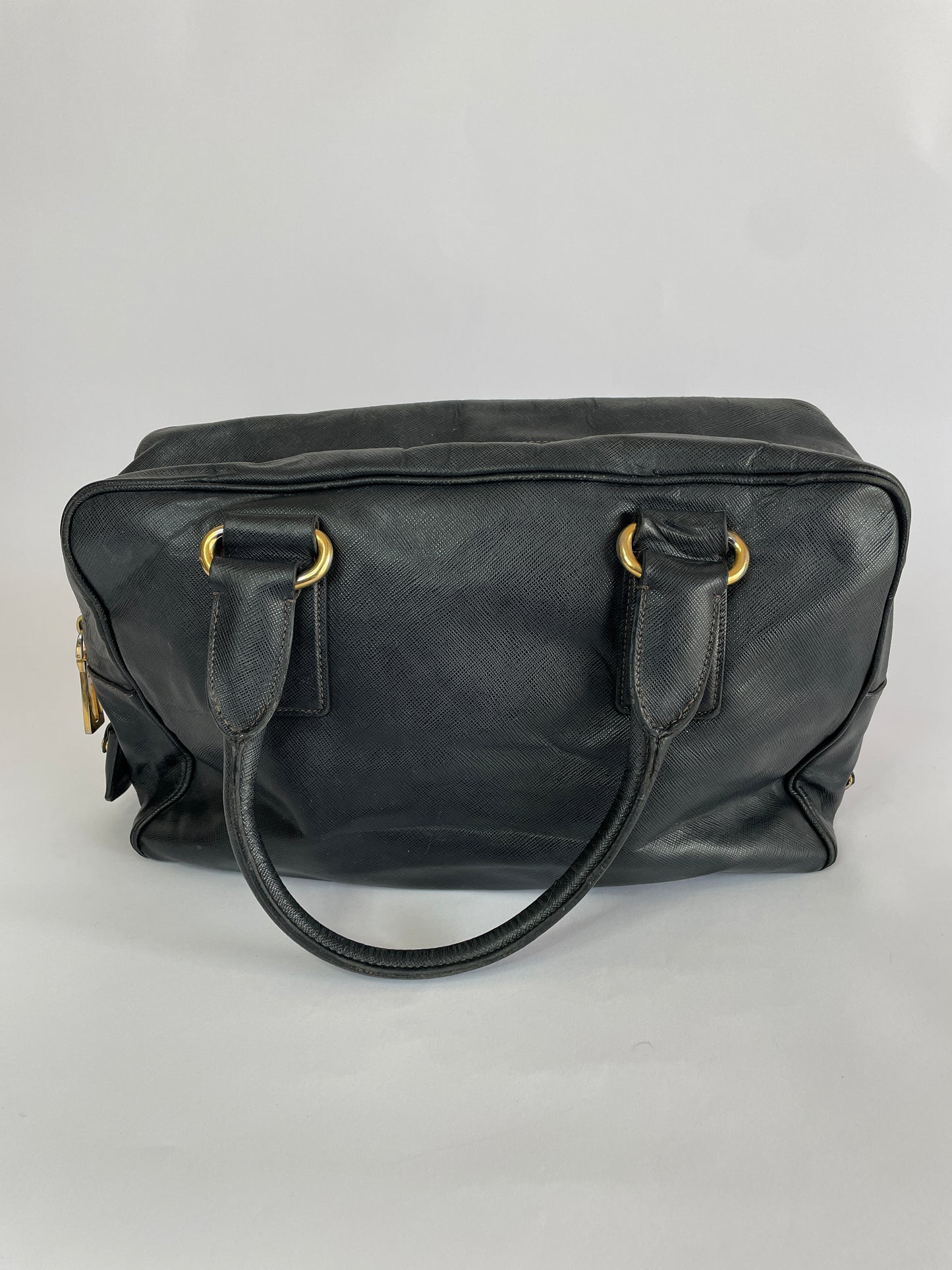 PRADA Saffiano Travel Briefcase Nero Black