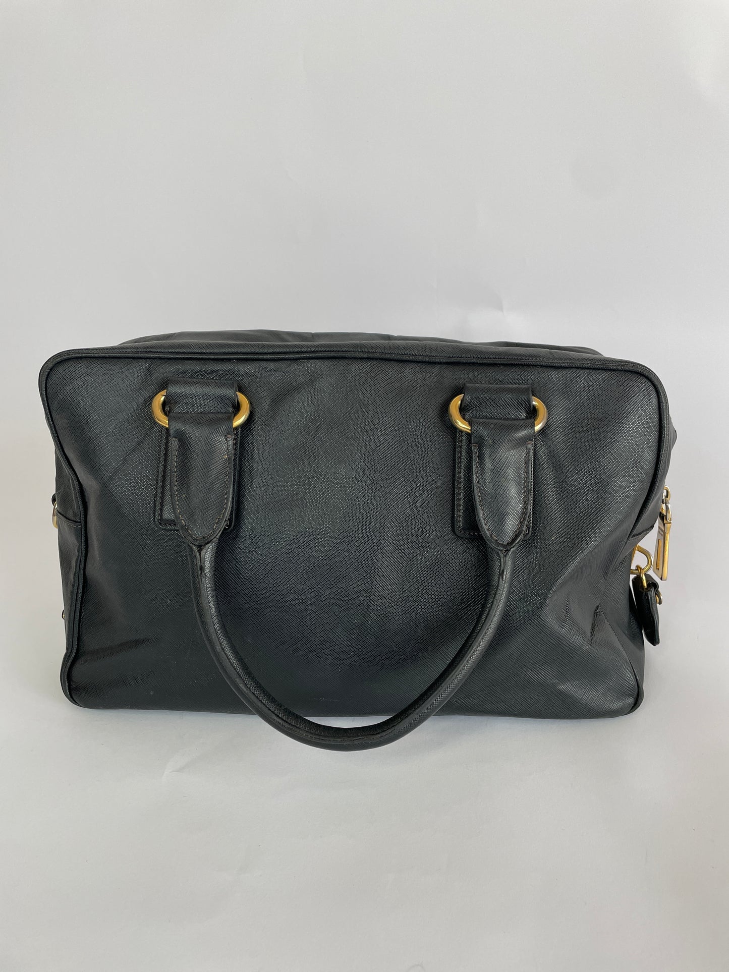 PRADA Saffiano Travel Briefcase Nero Black