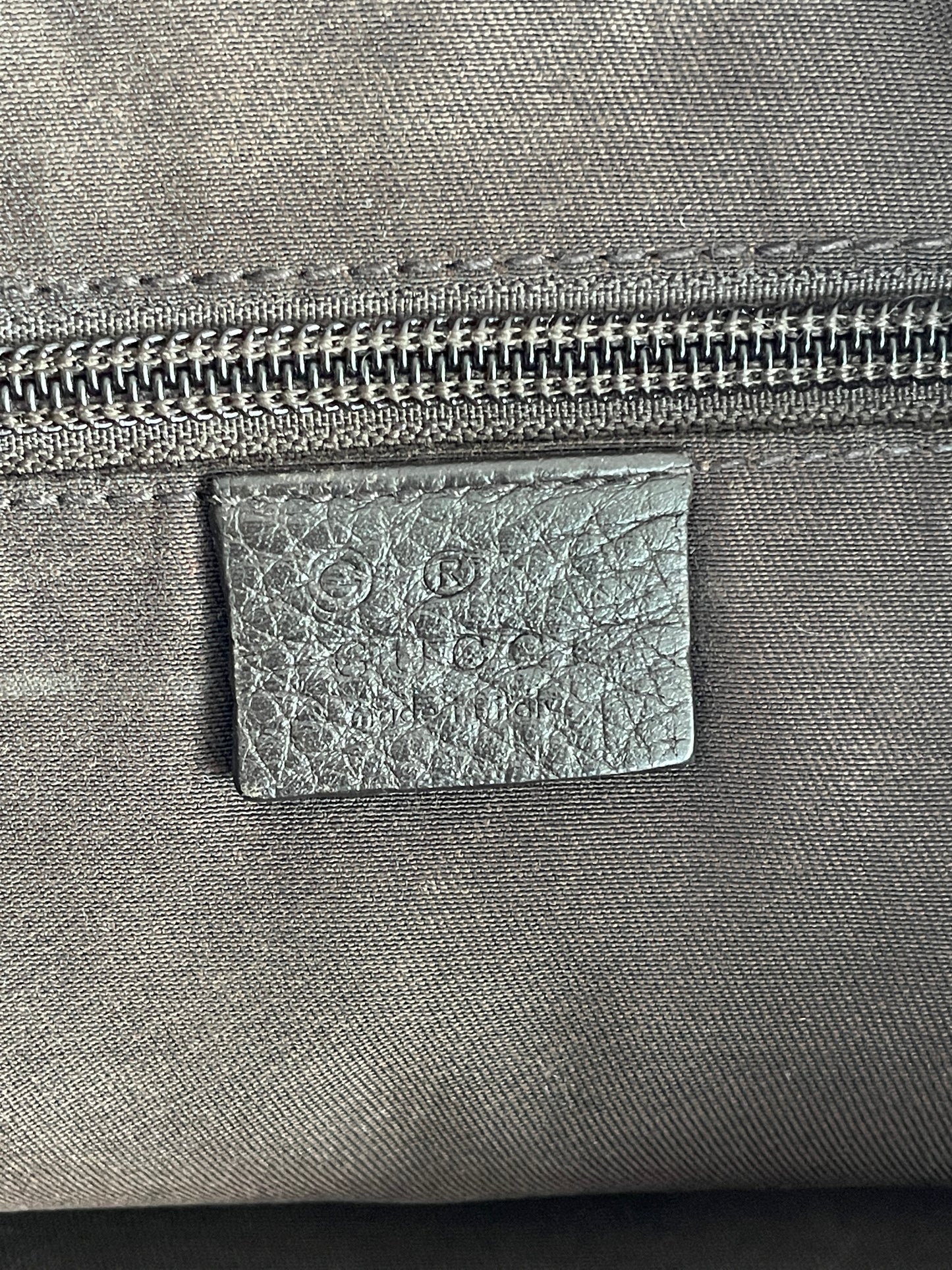GUCCI Denim Monogram Messenger Bag Dark Brown