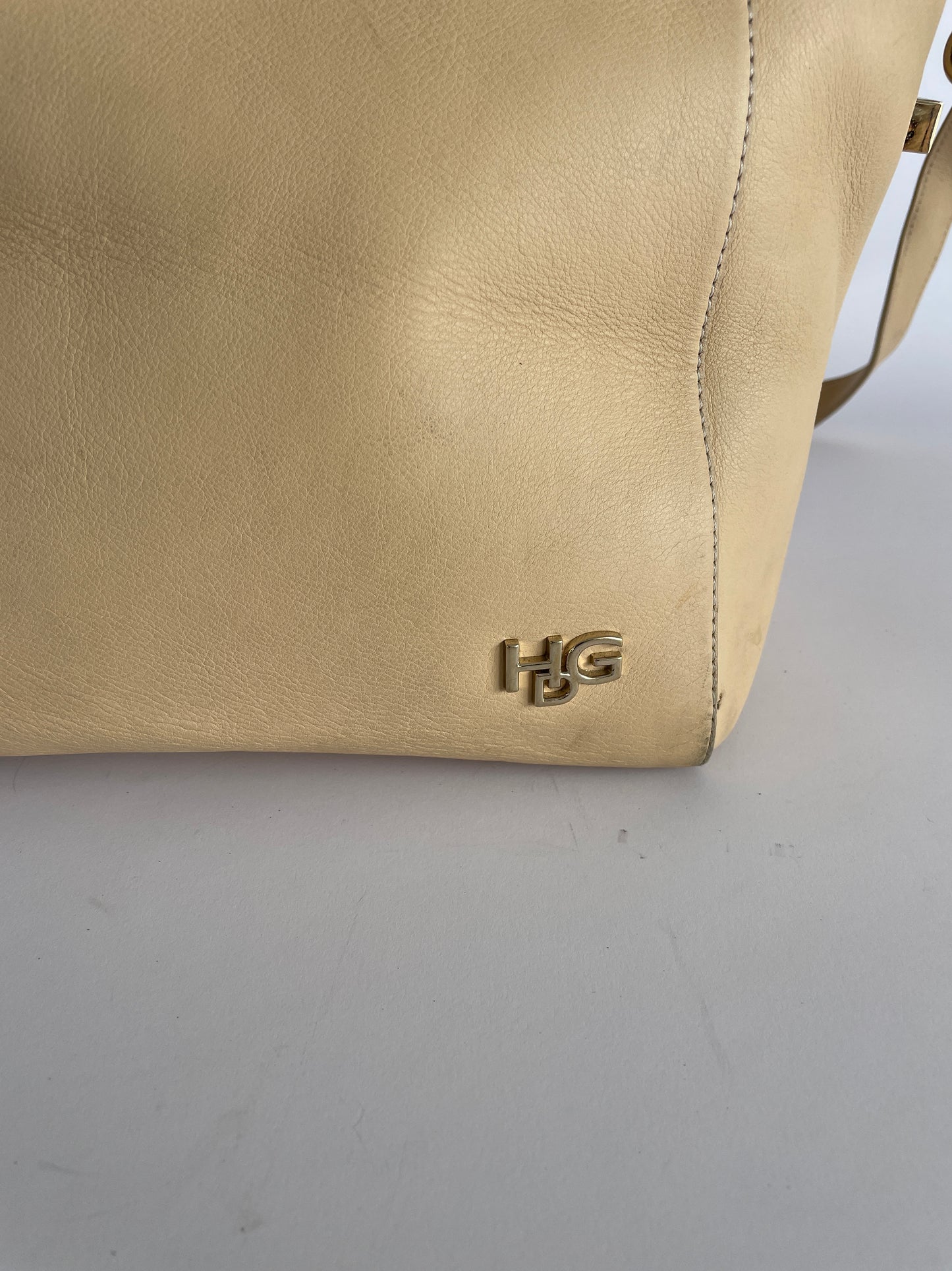 GIVENCHY Biege Calfskin Leather Small HDG Tote Bag