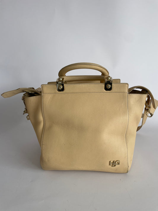 GIVENCHY Biege Calfskin Leather Small HDG Tote Bag