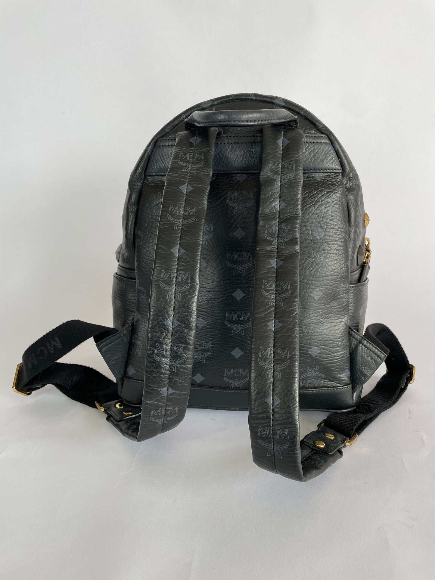 MCM Unisex Visetos Studded Small Stark M Backpack