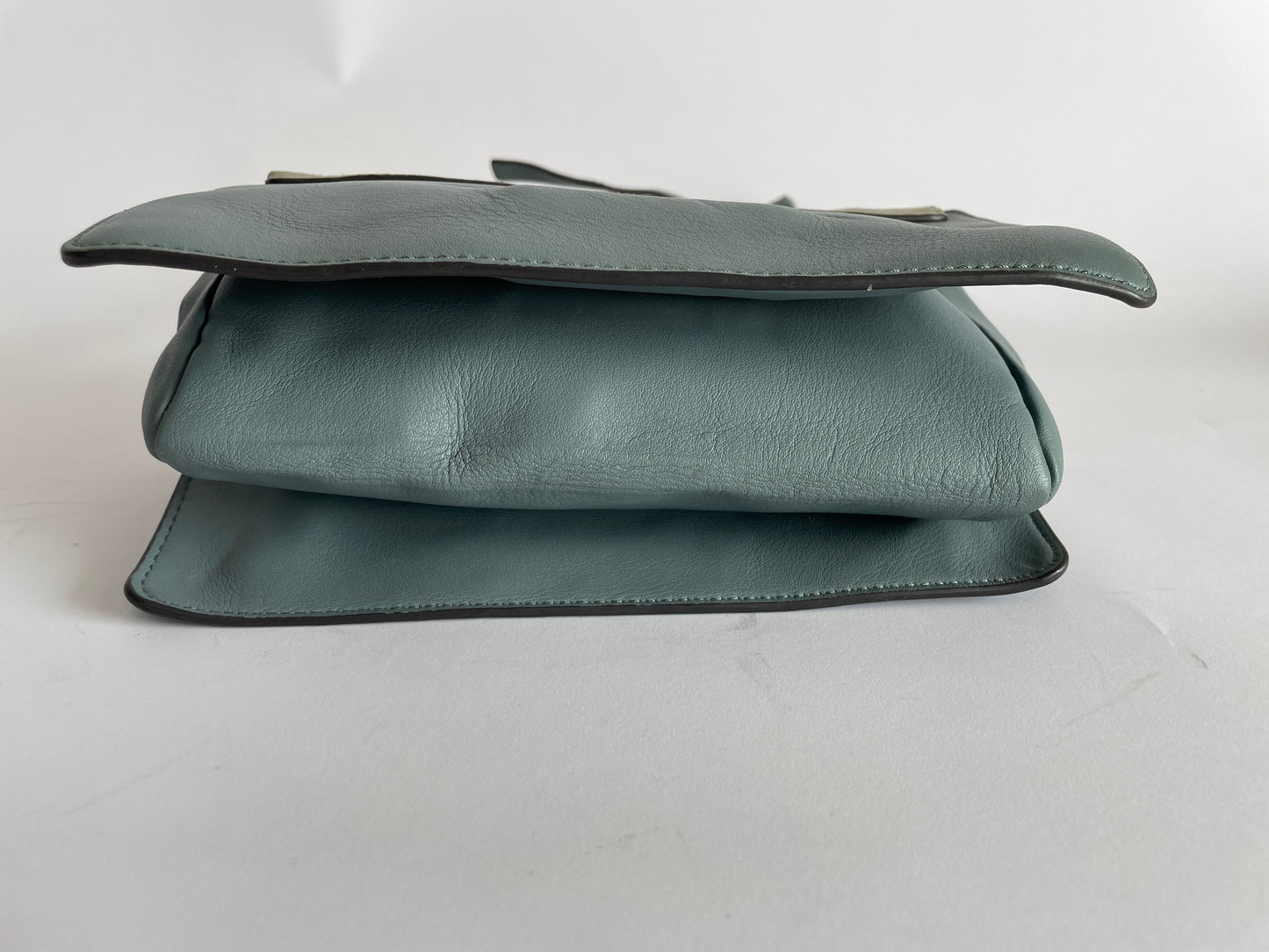 CHLOE Calfskin Suede Mini Chain Faye Shoulder Bag Cloudy Blue