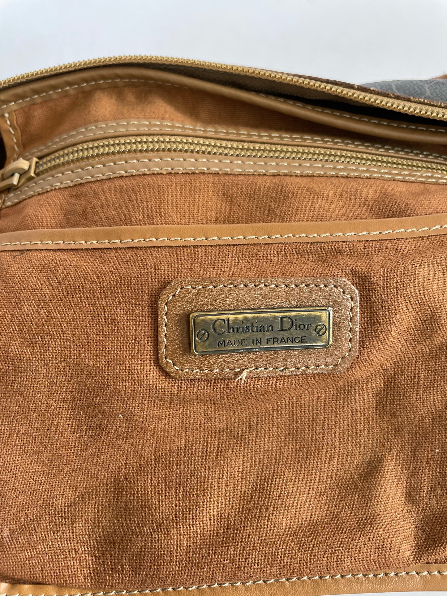 Dior Black/Brown Honeycomb Canvas Boston Bag