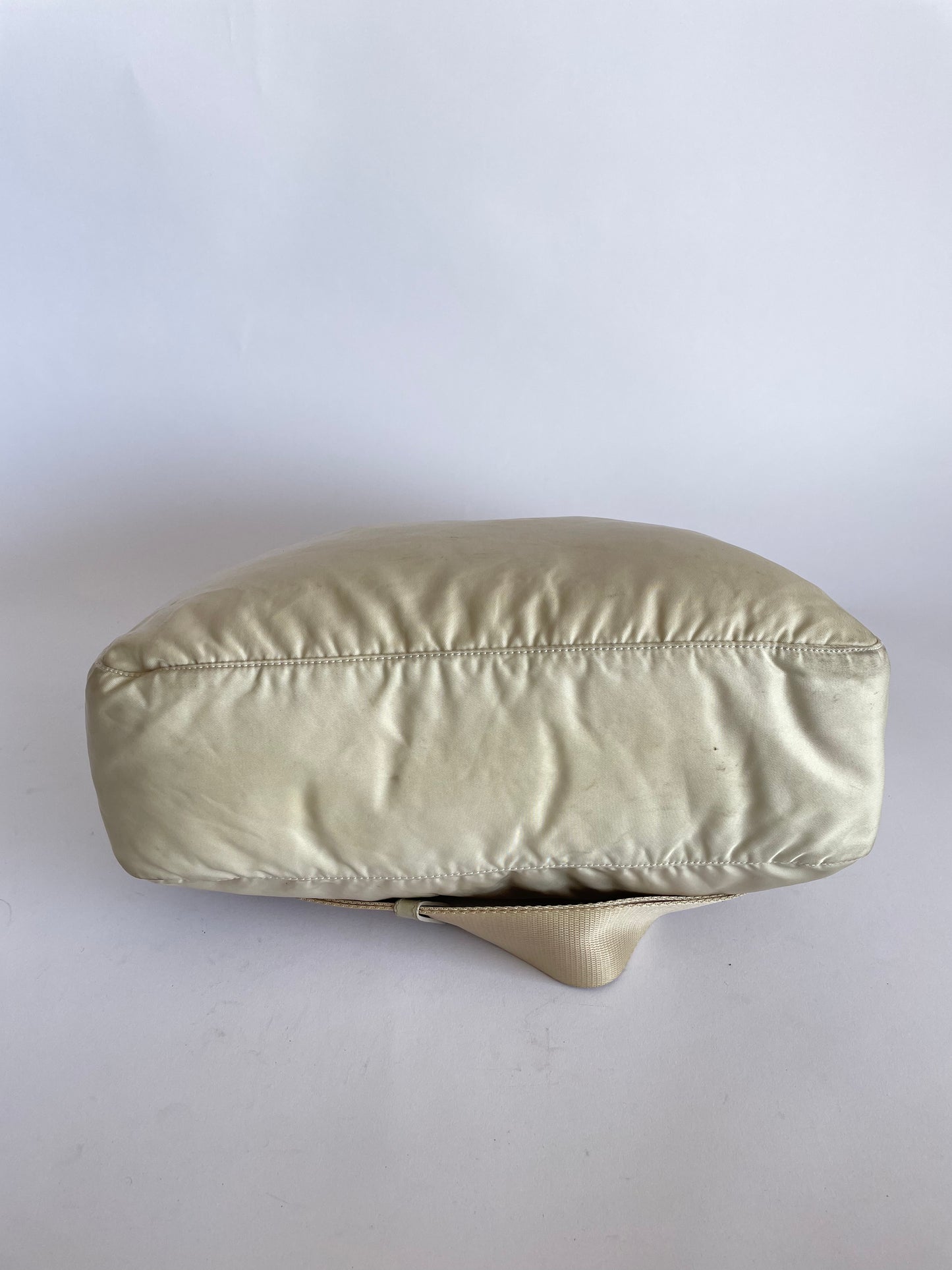 PRADA Beige Nylon Messenger Bag.
