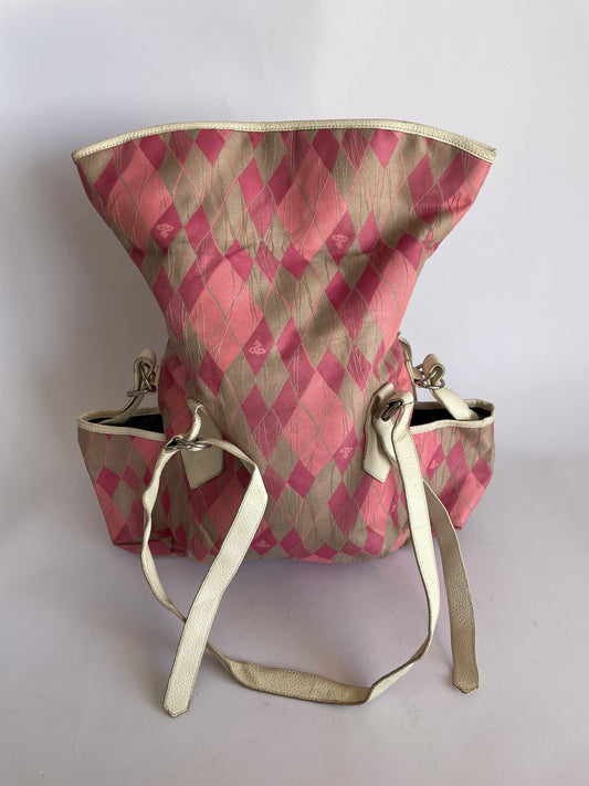 VIVIENNE WESTWOOD Checkered Foldable Tote Bag
