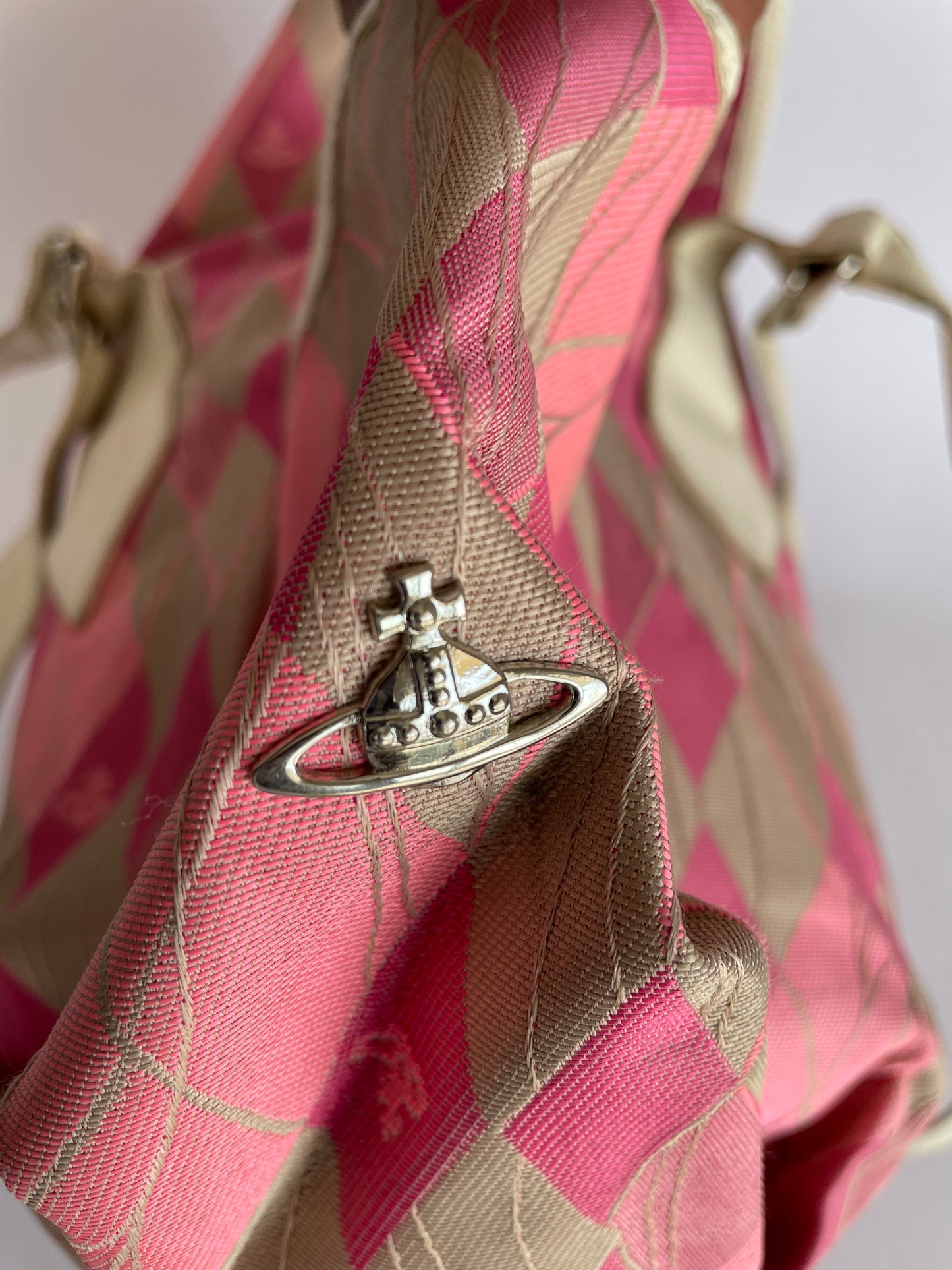VIVIENNE WESTWOOD Checkered Foldable Tote Bag