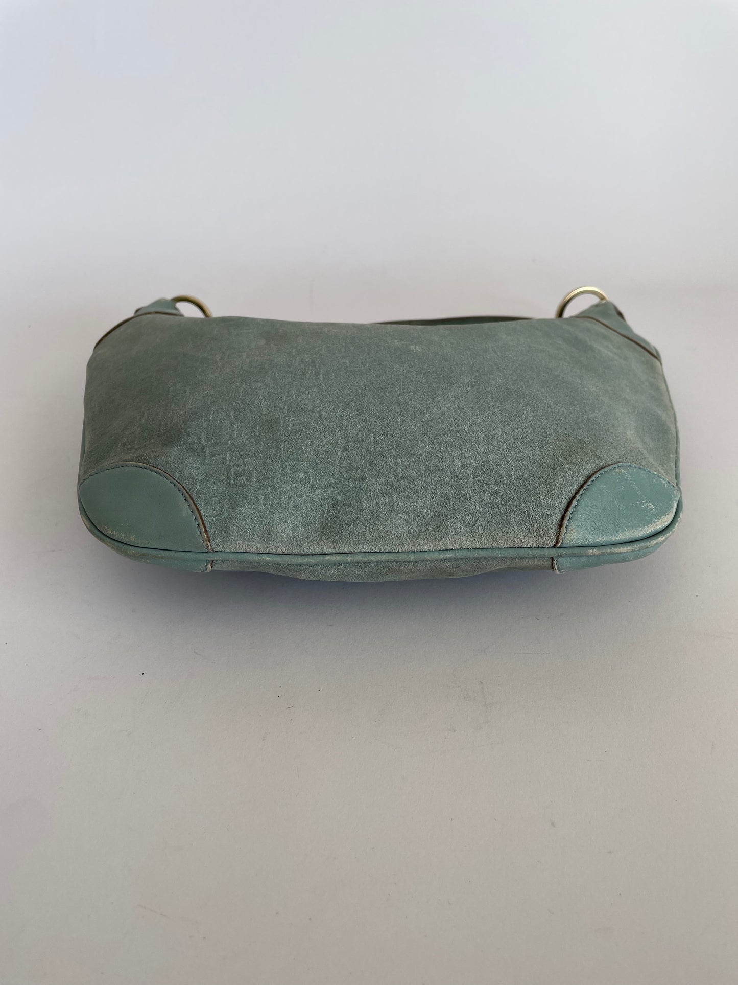 GUCCI Suede GG Canvas Hobo Bag.