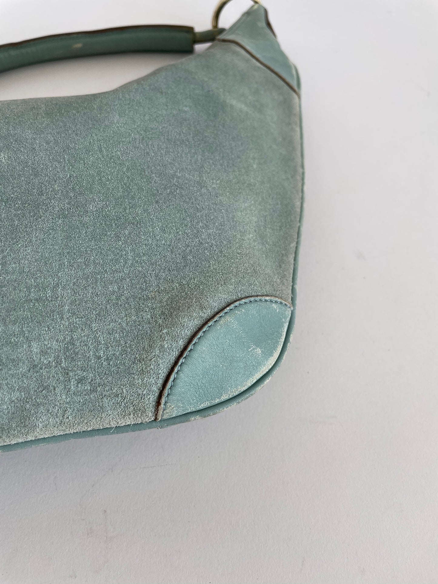 GUCCI Suede GG Canvas Hobo Bag.
