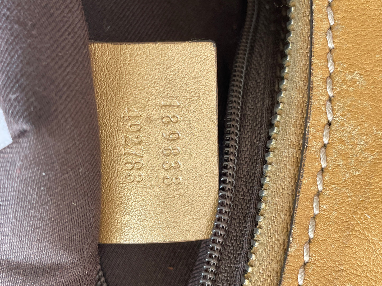 GUCCI Beige/Gold GG Canvas Large D Ring Hobo Bag