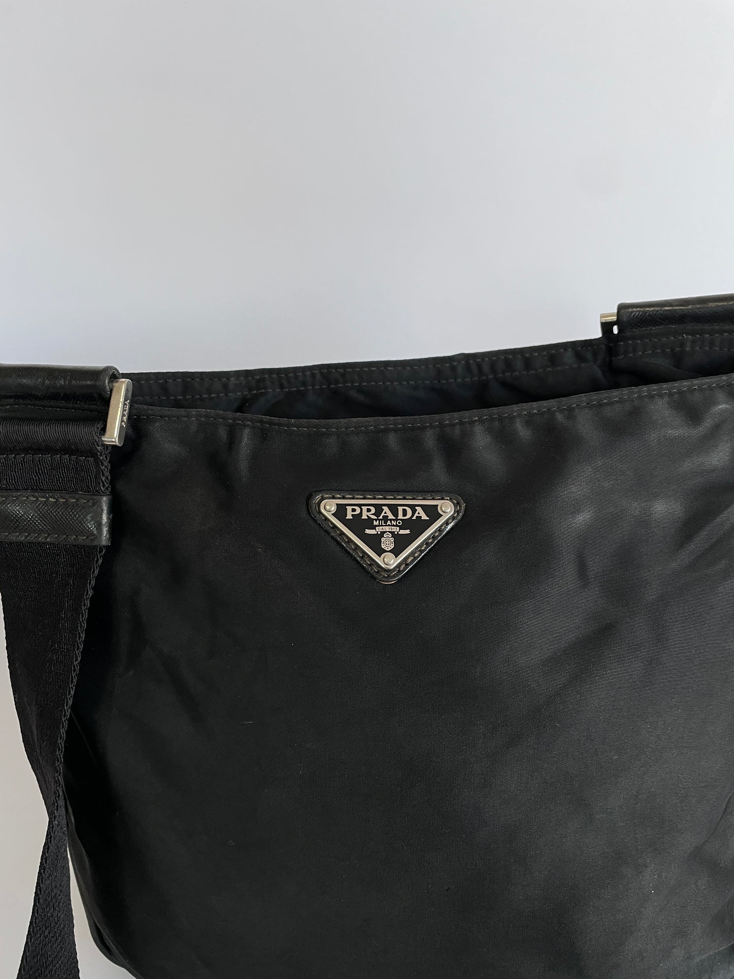 PRADA Tessuto Nylon Crossbody Bag Black