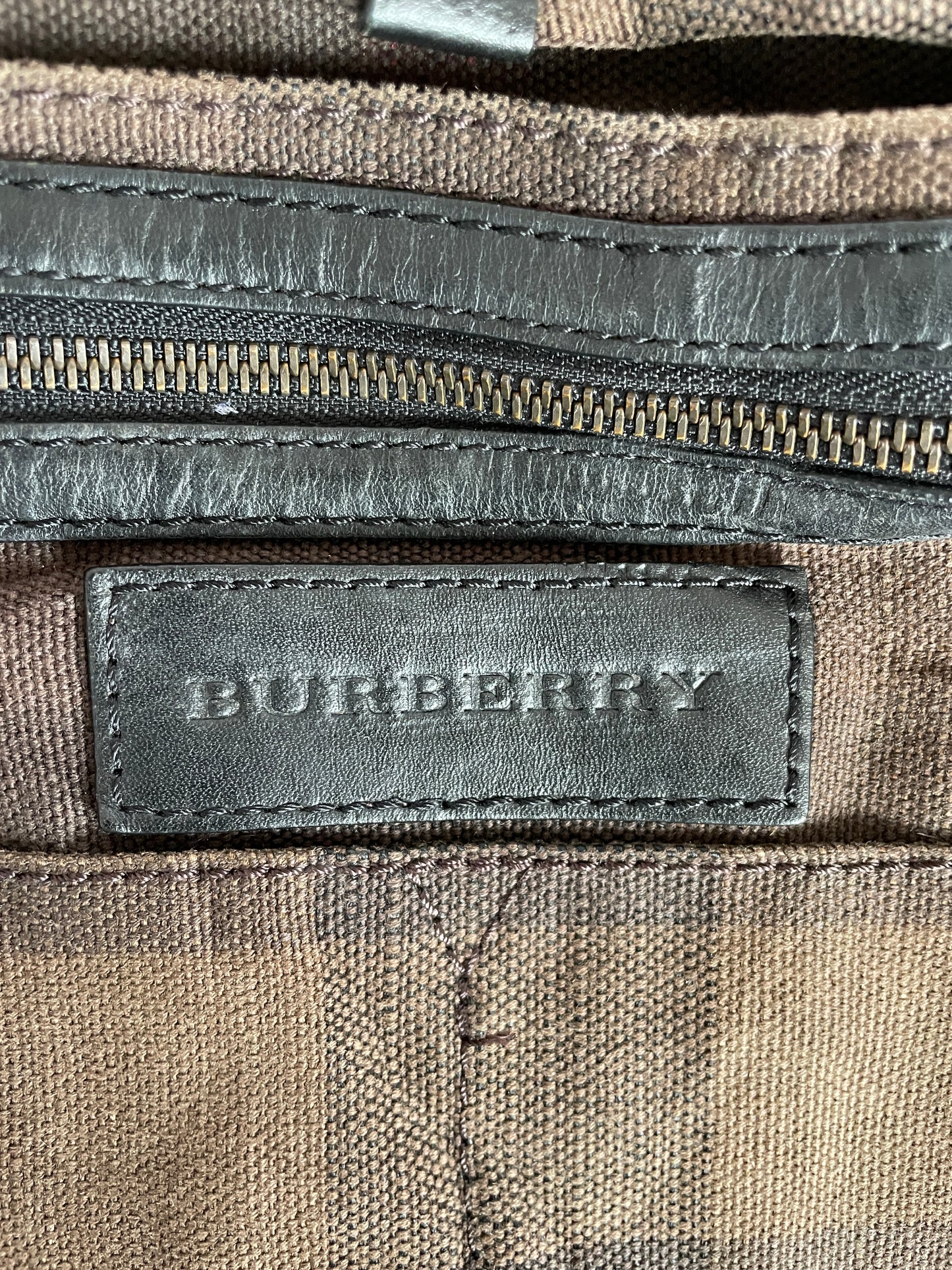 Burberry Brown Canvas Large Messenger Bag