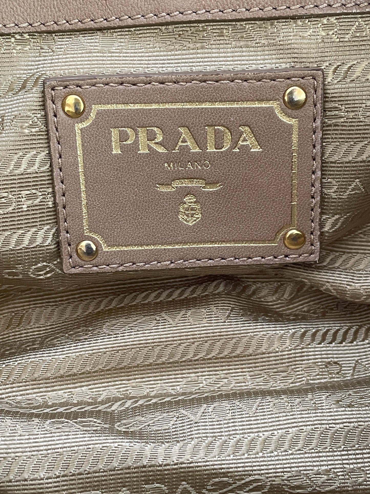 PRADA Womens’ Beige Gaufre Tessuto Nylon medium Shopping Tote Bag