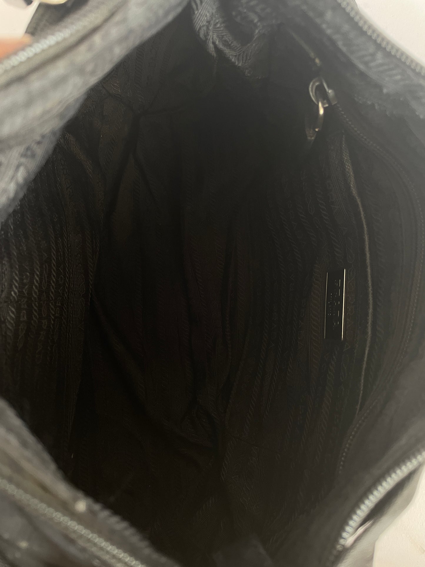 PRADA Mens Black Tessuto Messenger Bag.